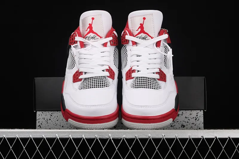 All categories Air Jordan Jordan series basketball shoes Air Jordan 4 new version Air Jordan 4 "Varsity Red" AJ4 Jordan 4 re-engraved first year white black red basketball shoes 308497-110